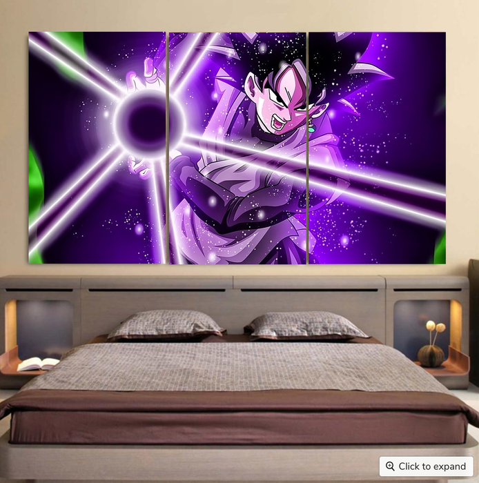 DBZ Goku Black Zamasu Power Ball Attack Cool Design Streetwear Cool 3pc Canvas