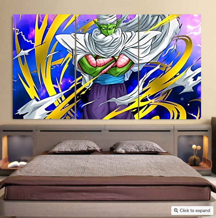 Dragon Ball Angry Piccolo Waiting Fight Aura Yellow Fashion Cool 3pc Canvas