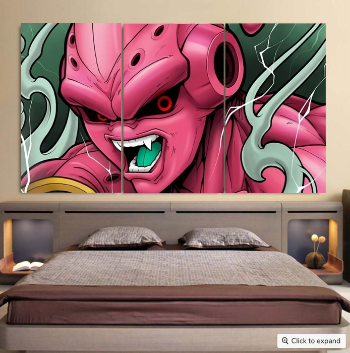 Awesome Majin Buu Attack Cool 3pc Canvas