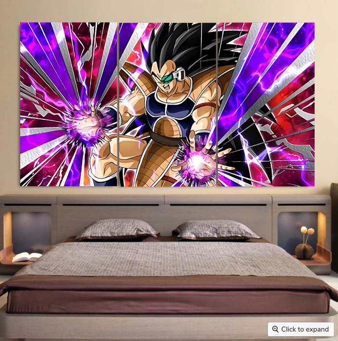 Dragon Ball Z Vibrant Saiyan Raditz Radiant Light Cool 3pc Canvas