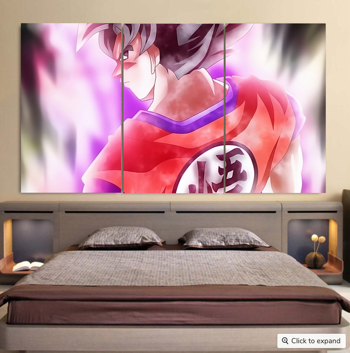 Dragon Ball Super Goku Kaioken Cool Purple Aura Casual Cool 3pc Canvas