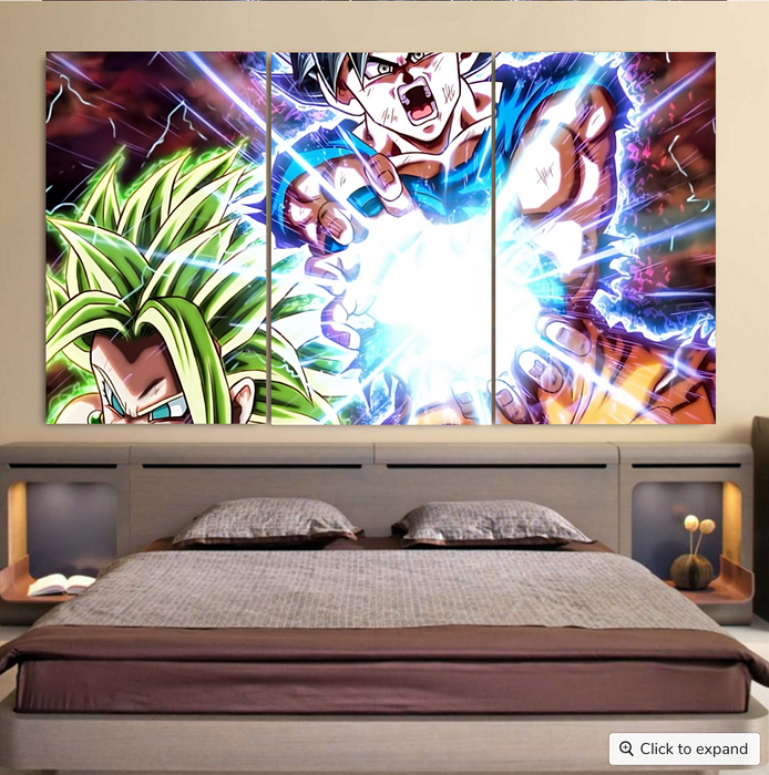 Dragon B Z Son Goku Powerful Kamehameha Released Cool 3pc Canvas