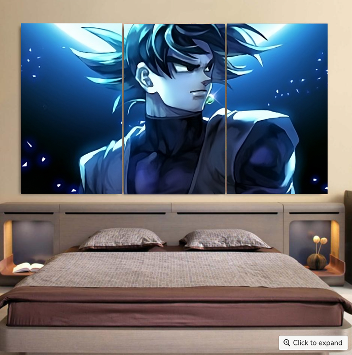 Dragon Ball Super Goku Black Cool Night Blue Sea Cool 3pc Canvas