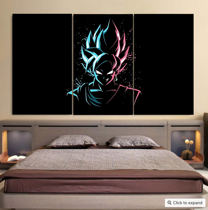 Dragon Ball Super  SSGSS Goku x Black Goku SSJ Rose Cool 3pc Canvas