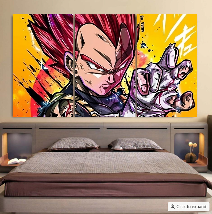 Dragon Ball Z Vegeta God Cool 3pc Canvas