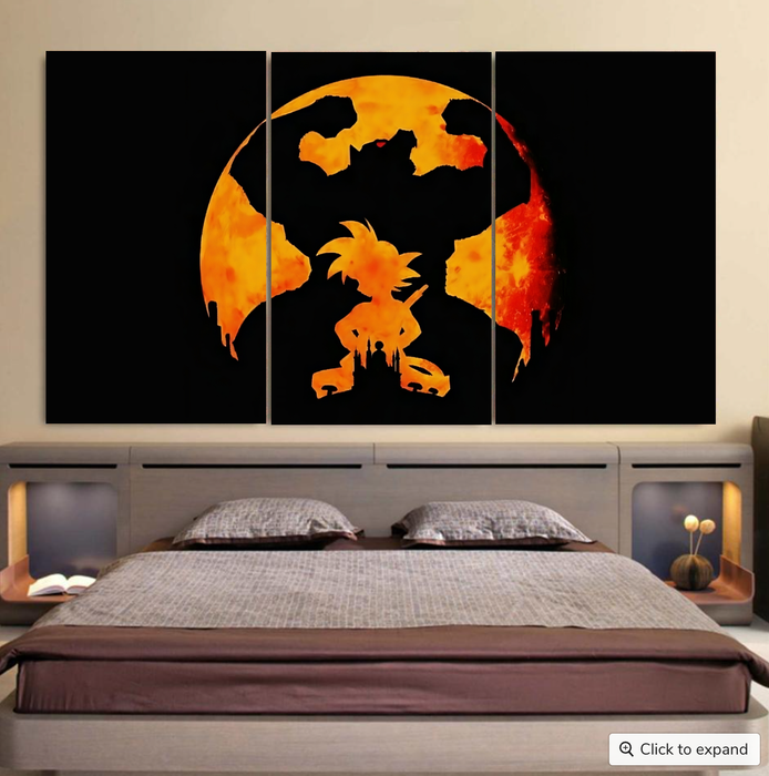 Dragon Ball Z Cool Shadow Kid Goku Great Ape Evolution Cool 3pc Canvas