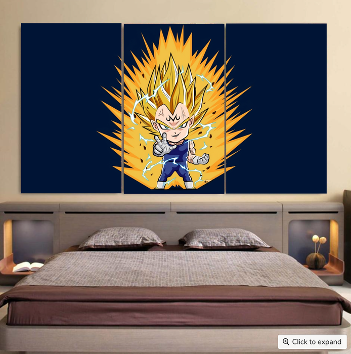 Dragon Ball Future Trunks Saga Super Saiyan Chibi Design Cool 3pc Canvas