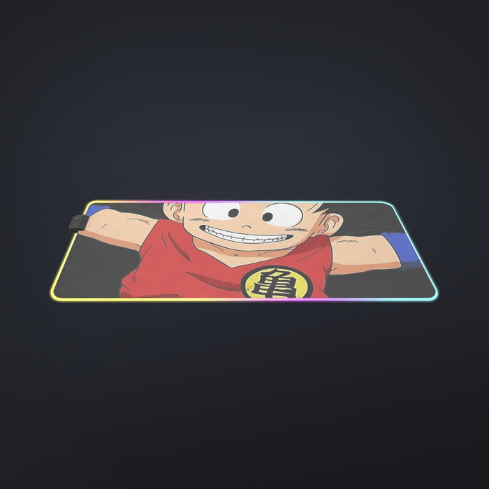 DBZ Jumping Kid Goku In His Training Suit cool LED Mouse Pad