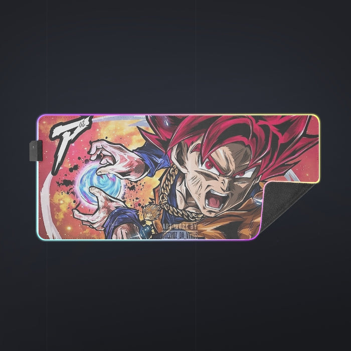 Goku Super Saiyan God cool LED Mouse Pad