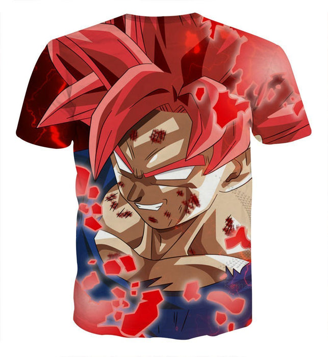 DBZ Son Goku Super Saiyan Red Hair God Dope Style T-shirt