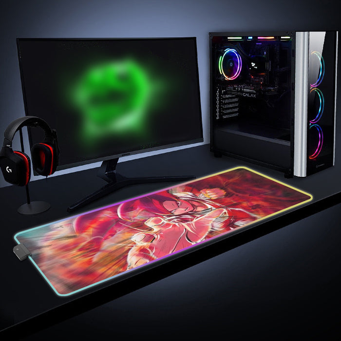 Dragon Ball Z Son Goku Super Saiyan Rose Blue Aura cool LED Mouse Pad