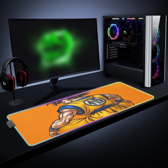 Goku Orange Background  cool LED Mouse Pad