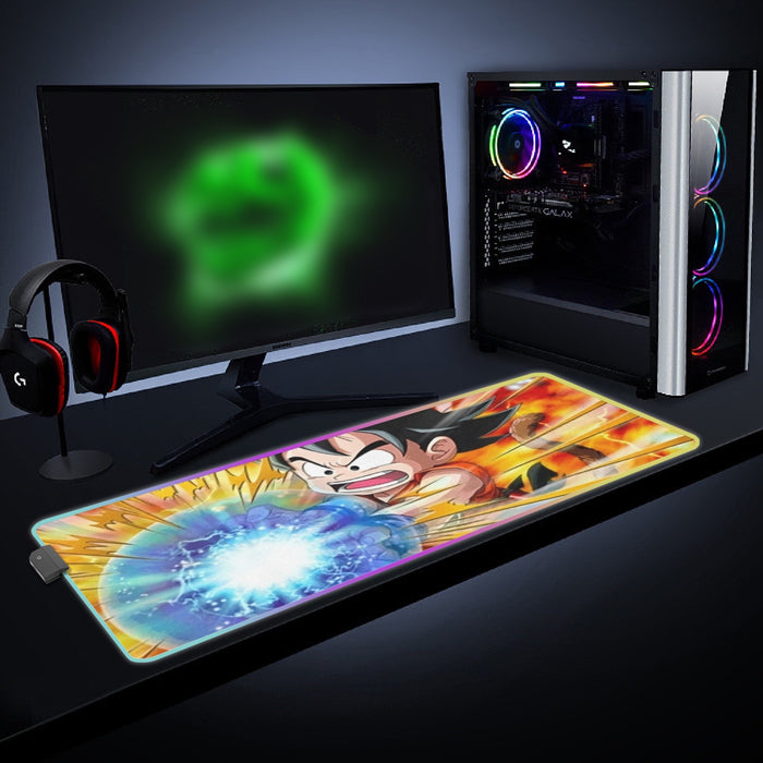 Dragon Ball Energy Kid Goku Blue Kamehameha cool LED  Mouse Pad