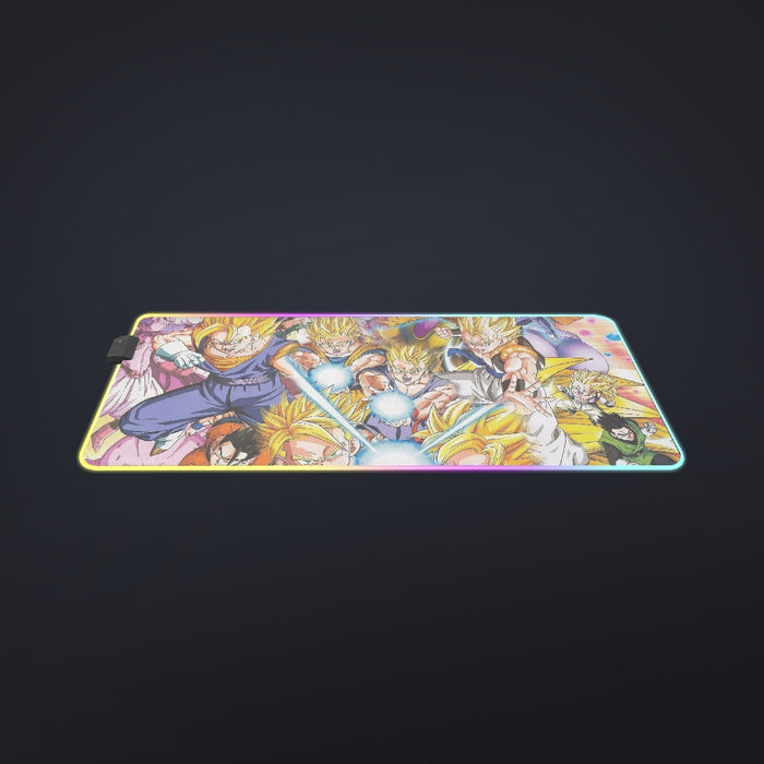 DBZ Goku Gohan Goten Super Saiyan Kamehameha Color Design Cool LED Mouse Pad