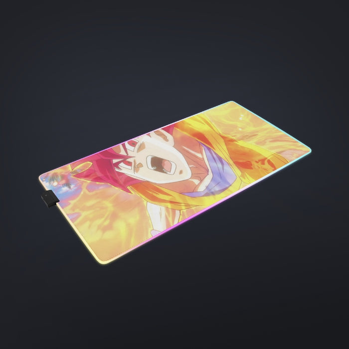 Dragon Ball Goku Super Saiyan Red God Face Portrait Print cool LED Mouse Pad