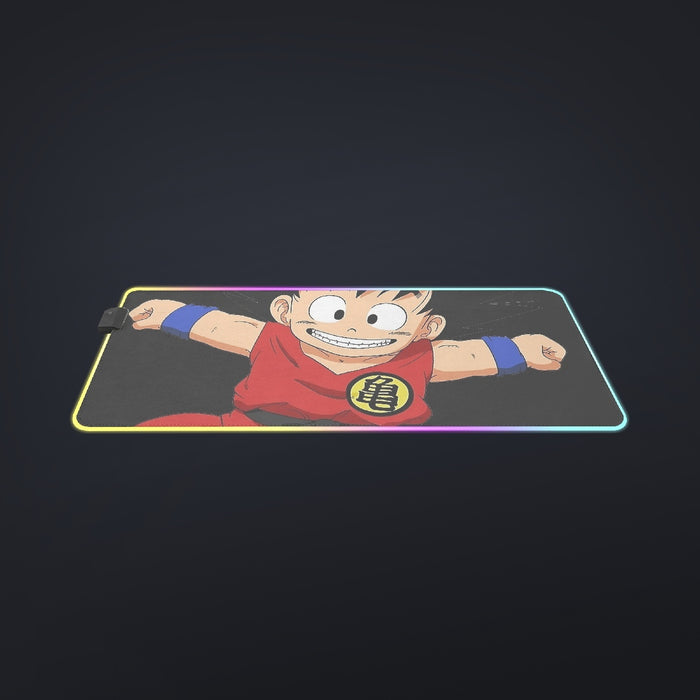 DBZ Jumping Kid Goku In His Training Suit cool LED Mouse Pad