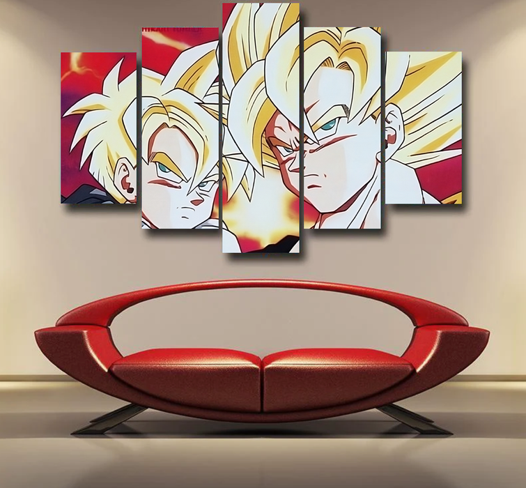 Dragon Ball Z Angry Super Saiyan Fighters Epic 5pc Canvas