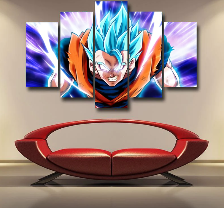 Dragon Ball Goku Blue Super Saiyan Epic Rage Casual Epic 5pc Canvas