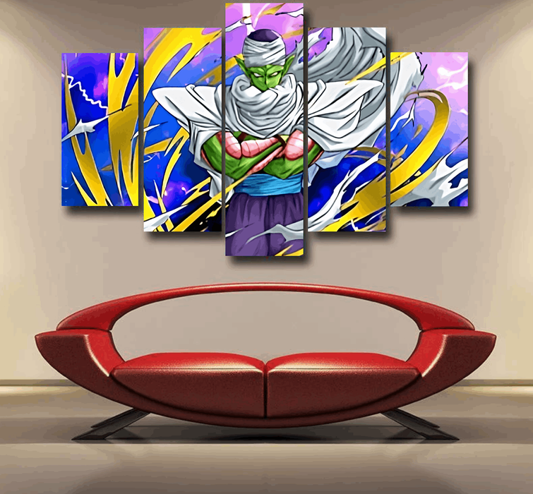 Dragon Ball Angry Piccolo Waiting Fight Aura Yellow Fashion Epic 5pc Canvas