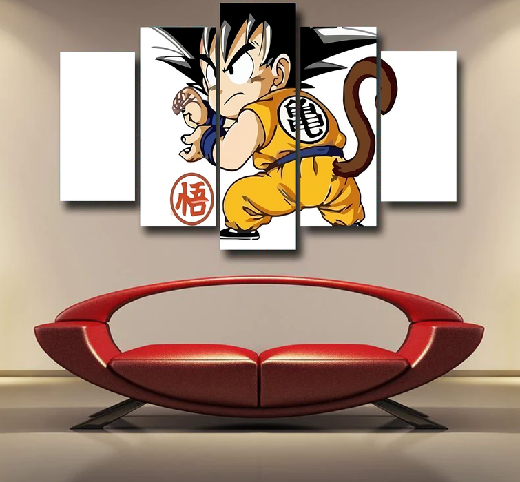 Cute Kid Goku Yellow Clothing Dragon Ball Z Epic 5pc Canvas