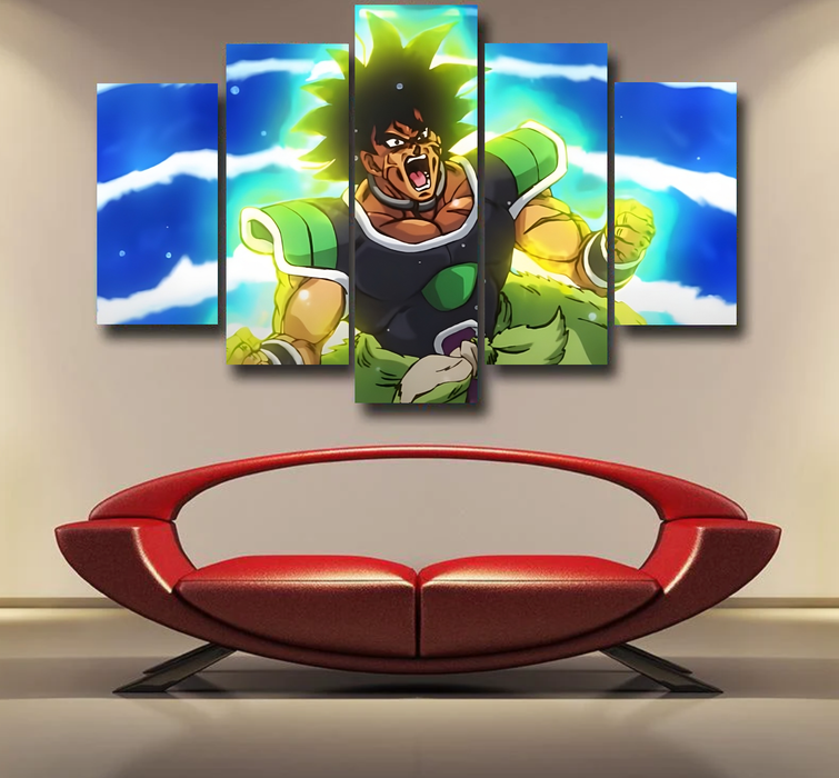 Dragon Ball Z Broly Wearing His Control Mechanism Epic 5pc Canvas