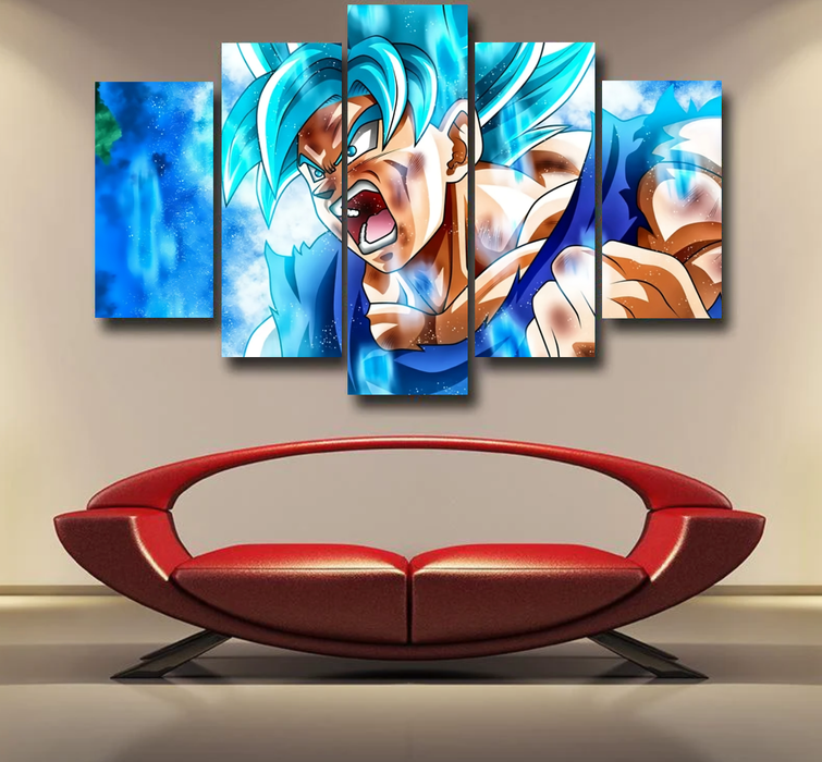 Dragon Ball Goku Blue Kaioken Ultra Instinct Epic 3D Epic 5pc Canvas