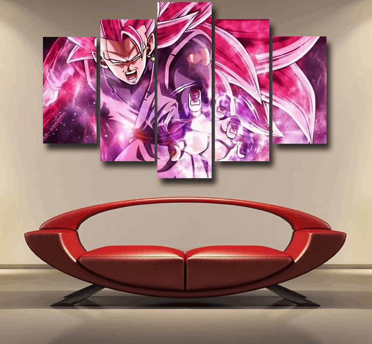 Dragon Ball Black Goku Rose 3 Ultra Instinct Epic 3D Epic 5pc Canvas