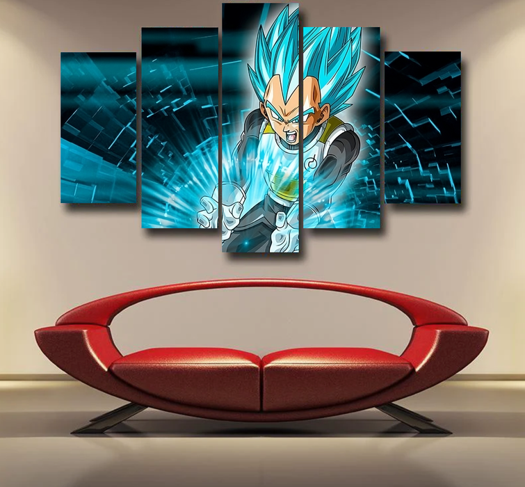 Dragon Ball Super Vegeta Blue Double Galick Gun Epic 5pc Canvas