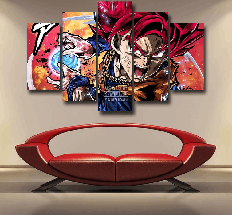 Goku Super Saiyan God Epic 5pc Canvas