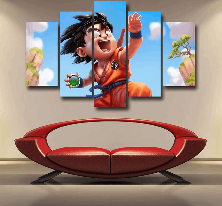 Dragon Ball Goku Kid Ride Flying Nimbus Cute Dope Streetwear Epic 5pc Canvas