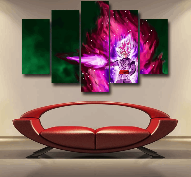 Goku Black Super Saiyan Rose Power Aura Streetwear Design Epic 5pc Canvas