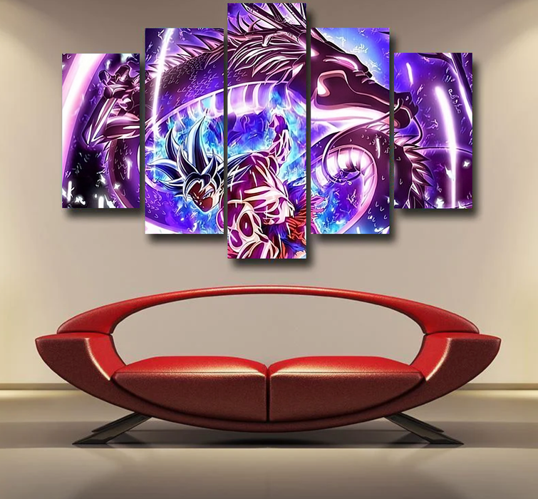 Dragon Ball Super  Ultra Instinct Goku x Shenron Epic 5pc Canvas