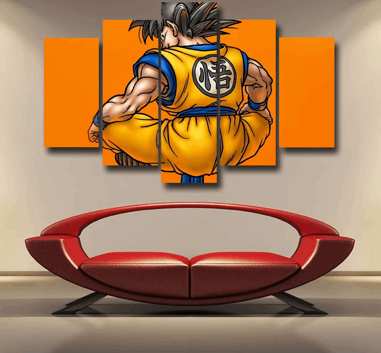 Goku Orange Background Epic 5pc Canvas