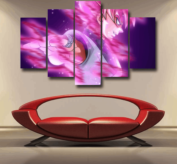 Dragon Ball Super Saiyan Black Goku Rose Cool Casual Epic 5pc Canvas