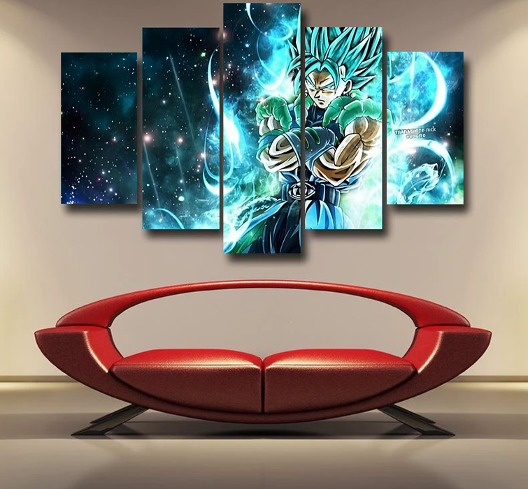 Dragon Ball Gogito 2 Blue Super Saiyan Kaioken Cool Epic 5pc Canvas