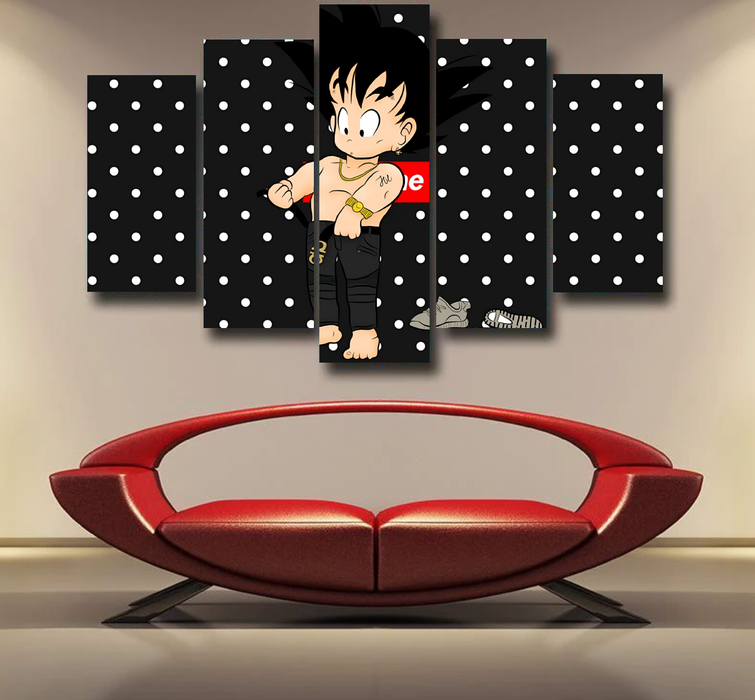 Dragon Ball Supreme Goku Kid Gangster Style Cool Epic 5pc Canvas