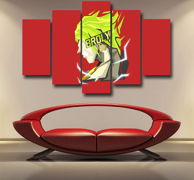 Dragon Ball Super Cool Legendary Broly Cool Vector Art Epic 5pc Canvas