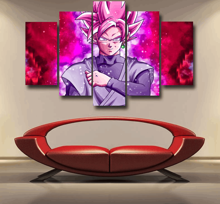 Dragon Ball DBZ Goku Black Rose Galaxy Fantasy Amazing Epic 5pc Canvas