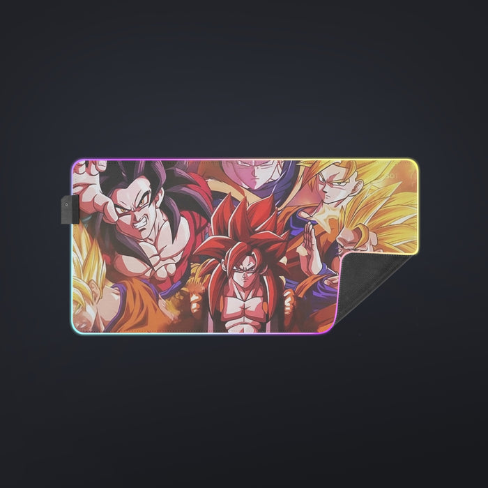 DBZ Gogeta Goku Vegeta Super Saiyan Powerful Lightning Thunder Design cool LED  Mouse Pad