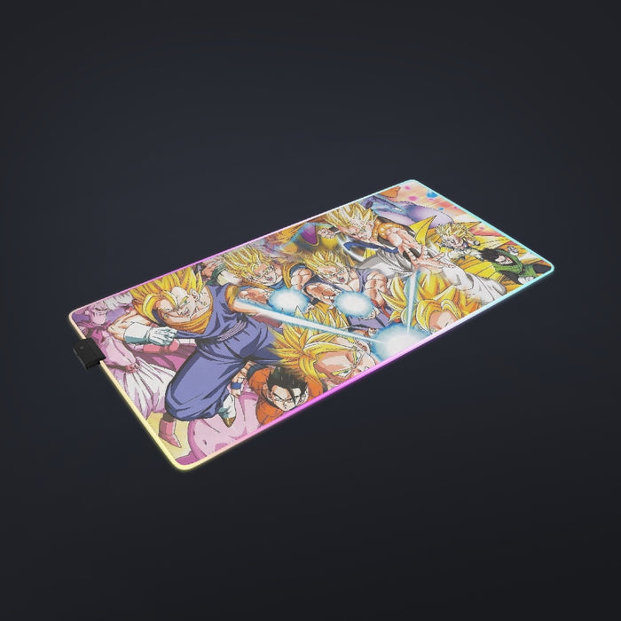 DBZ Goku Gohan Goten Super Saiyan Kamehameha Color Design Cool LED Mouse Pad