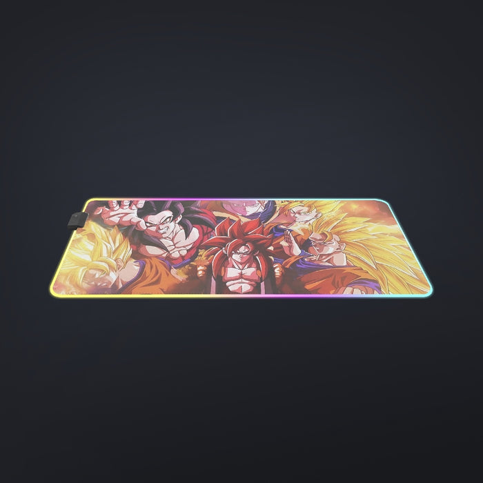 DBZ Gogeta Goku Vegeta Super Saiyan Powerful Lightning Thunder Design cool LED  Mouse Pad