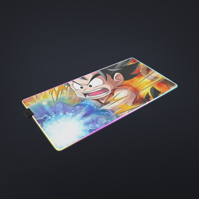 Dragon Ball Energy Kid Goku Blue Kamehameha cool LED  Mouse Pad