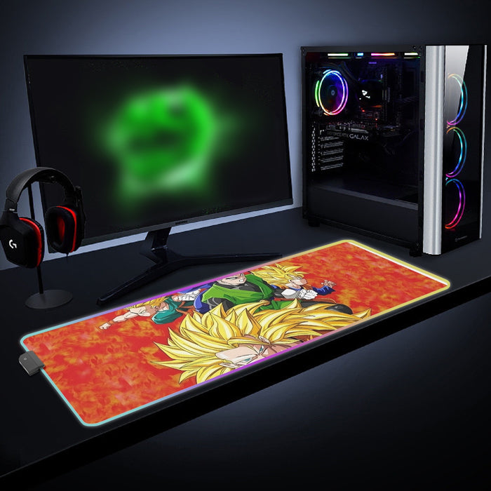 Dragon Ball Goku Super Saiyan 3 Vegeta Gohan Trending Design  cool LED Mouse Pad