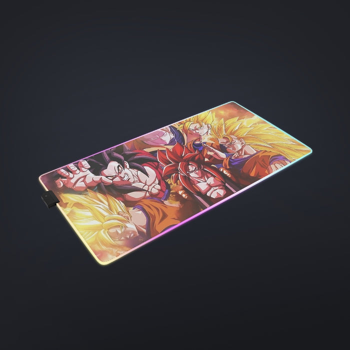 DBZ Gogeta Goku Vegeta Super Saiyan Powerful Lightning Thunder Design cool LED  Mouse Pad