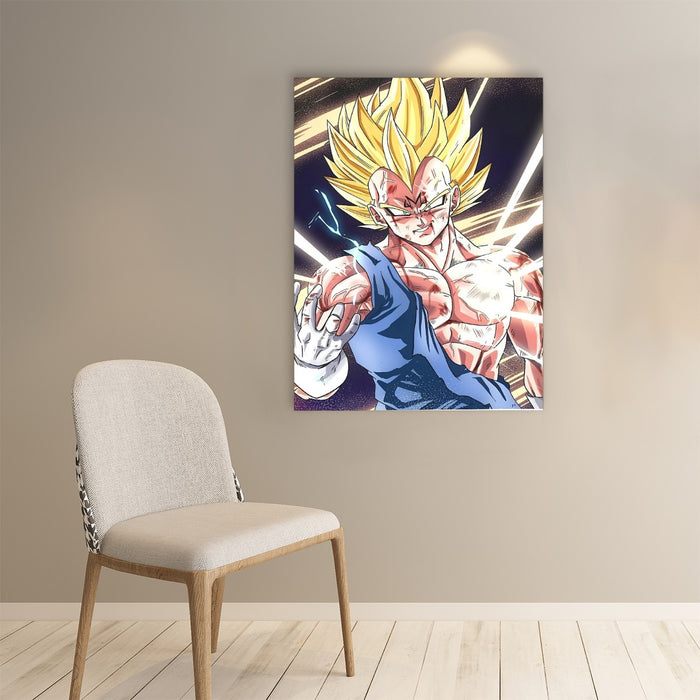 DBZ Majin Vegeta Saiyan Prince Fight Injure Manga Style Trending Paper poster