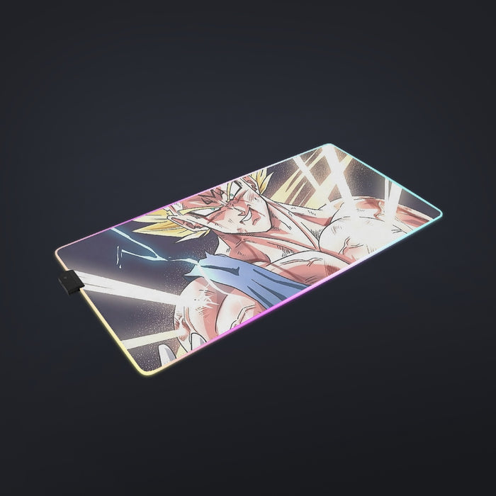 DBZ Majin Vegeta Saiyan Prince Fight Injure Manga Style Trending cool LED Mouse Pad