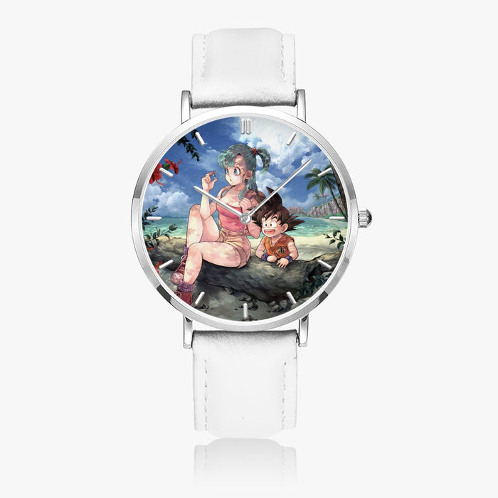 DBZ-Store Cool Bulma Sitting on a Tree and Kid Goku at the Beach Watch