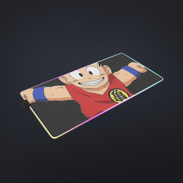 DBZ Jumping Kid Goku In His Training Suit cool LED Mouse Pad