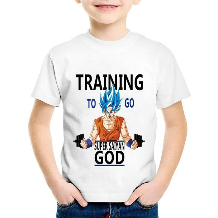 Dragon Ball Z Training To Go Super Saiyan God Kids T-Shirt