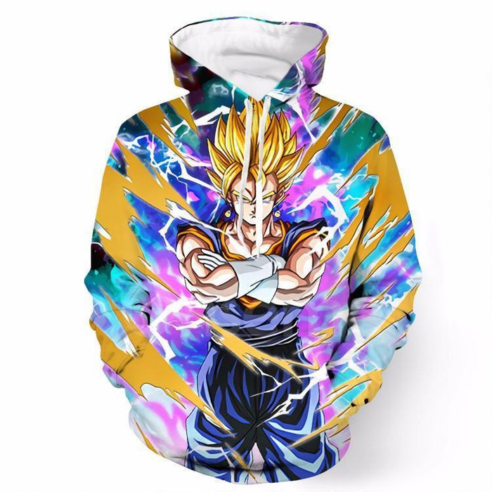 SSJ Vegito Potara Fusion Paint Hoodie  Dragon Ball Z